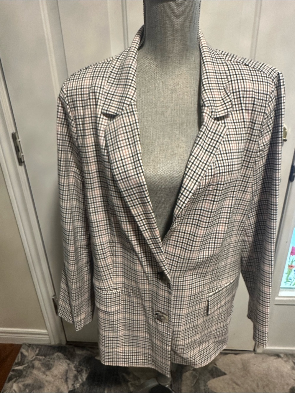 Penningtons Light Pink and Black Checked Blazer